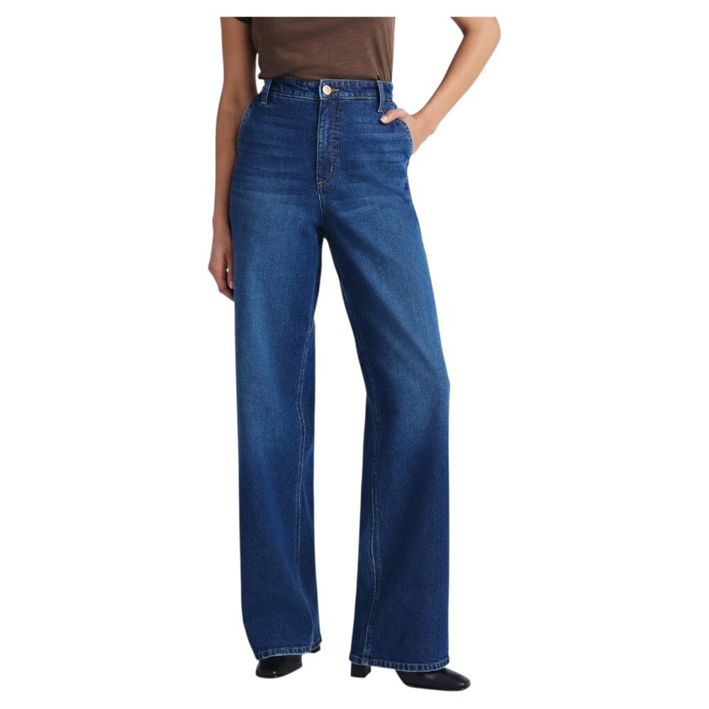 Sofia Vergara Blue Jeans Womens Diana High Rise Relaxed Straight Leg Size 2 - 16